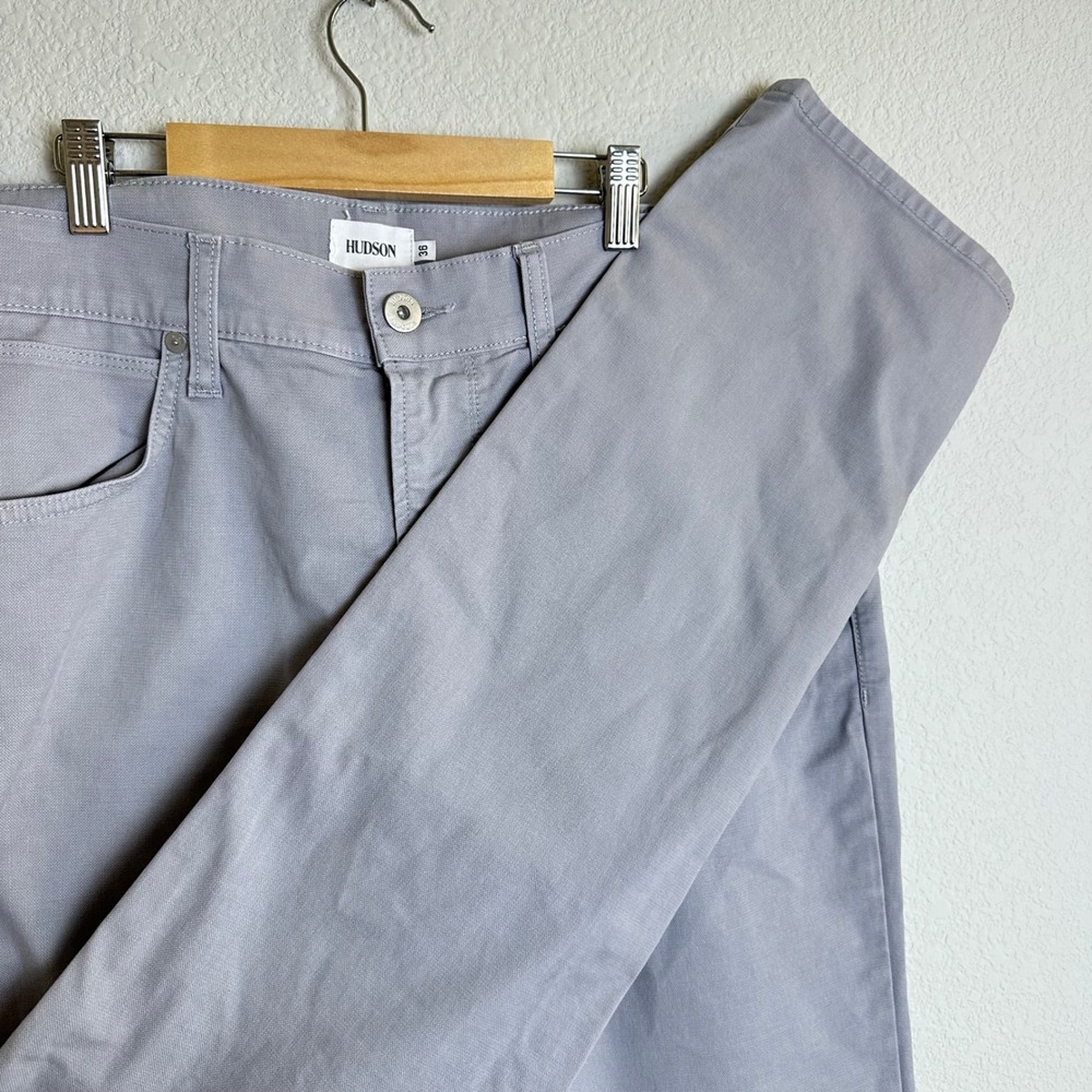 Hudson Blake Slim Straight Twill Chino Pants Mens 36 Light Grey‎ Cotton Blend